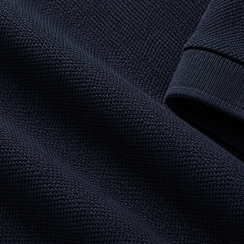 Premium Deep Navy Double Lacoste Polo 02
