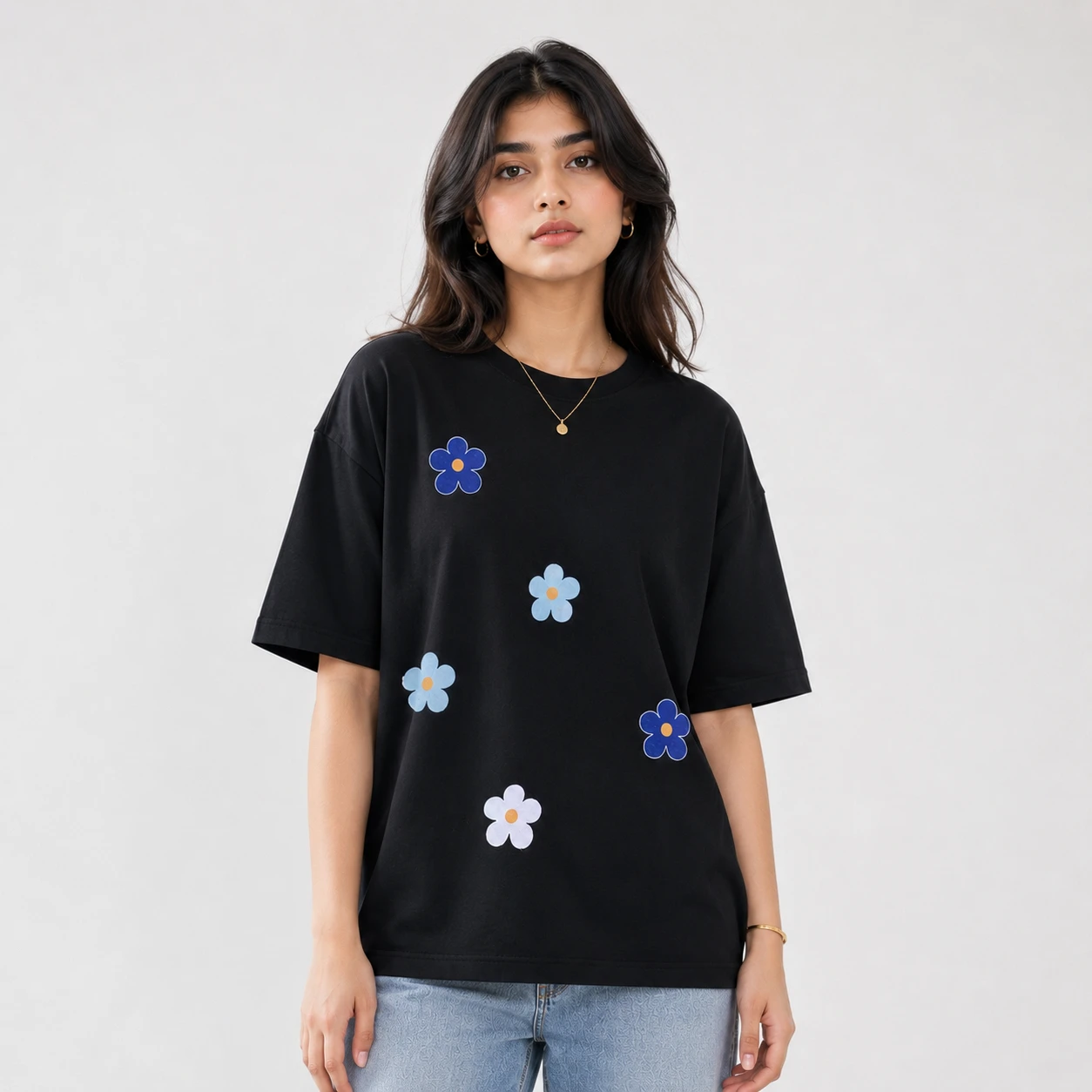 Drop Shoulder T-Shirt (Floral 03)