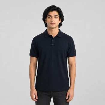 Premium Deep Navy Double Lacoste Polo 02