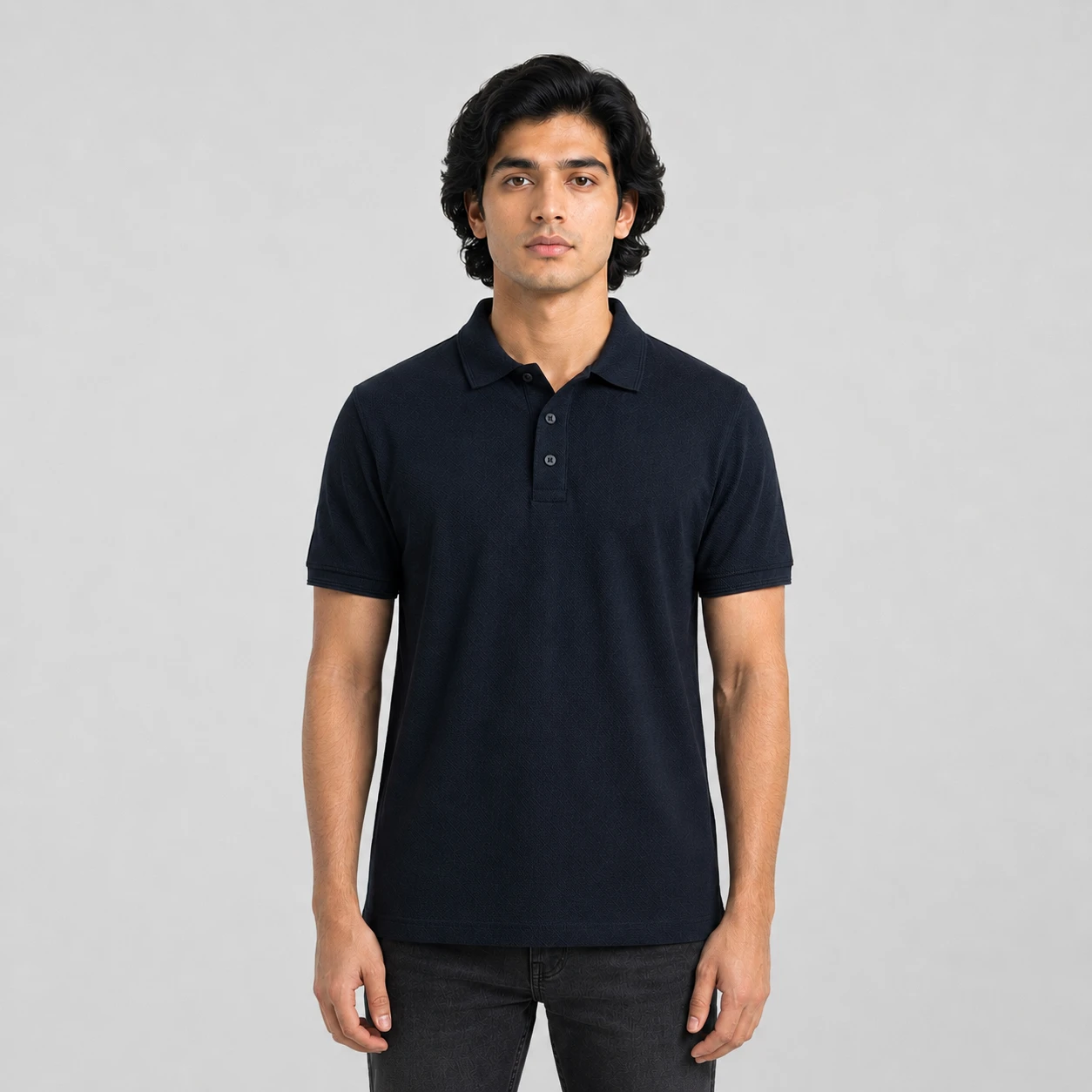 Premium Deep Navy Double Lacoste Polo 02