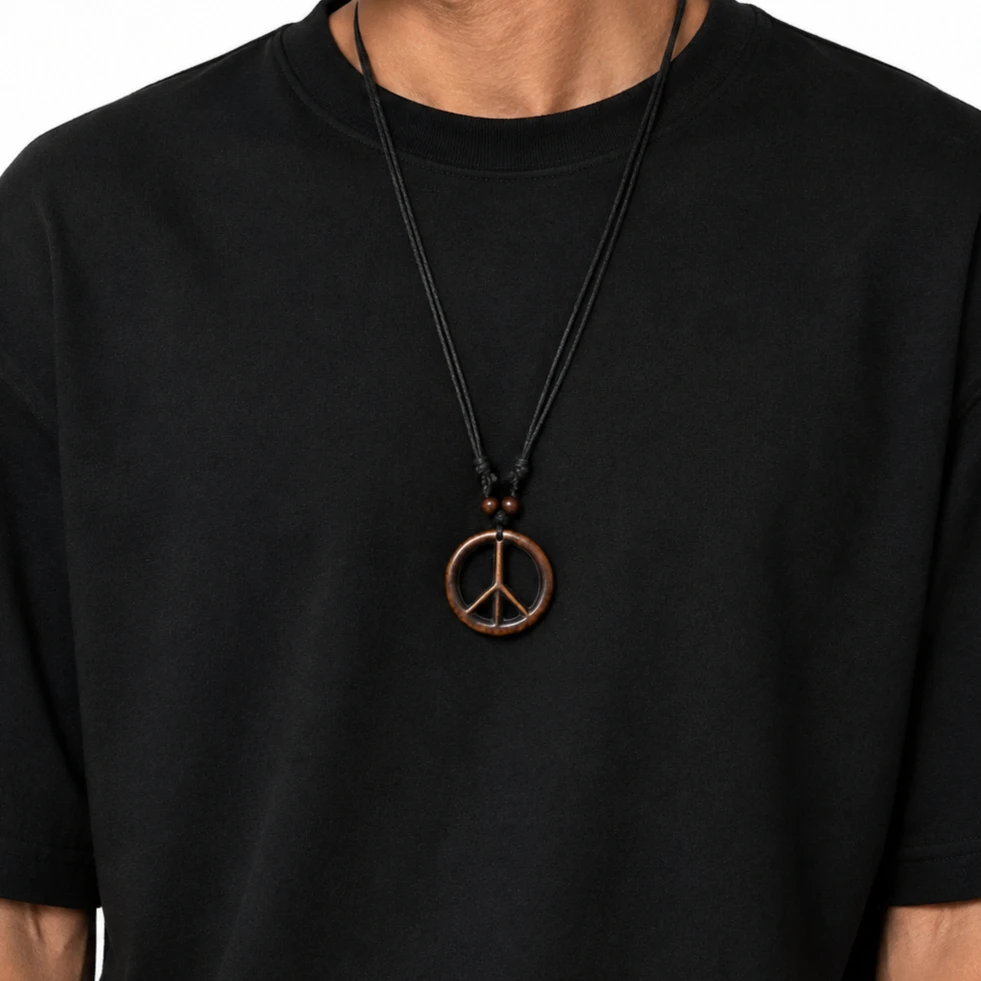Vintage Peace Pendant Necklace