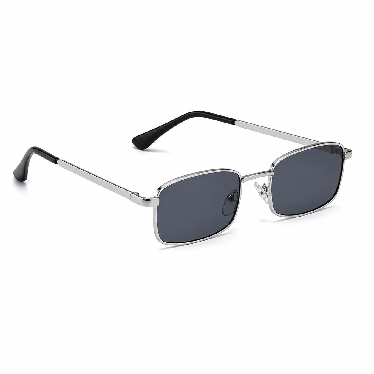 Retro Silver Frame Rectangle Sunglasses