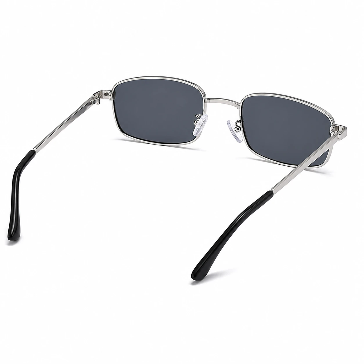 Retro Silver Frame Rectangle Sunglasses