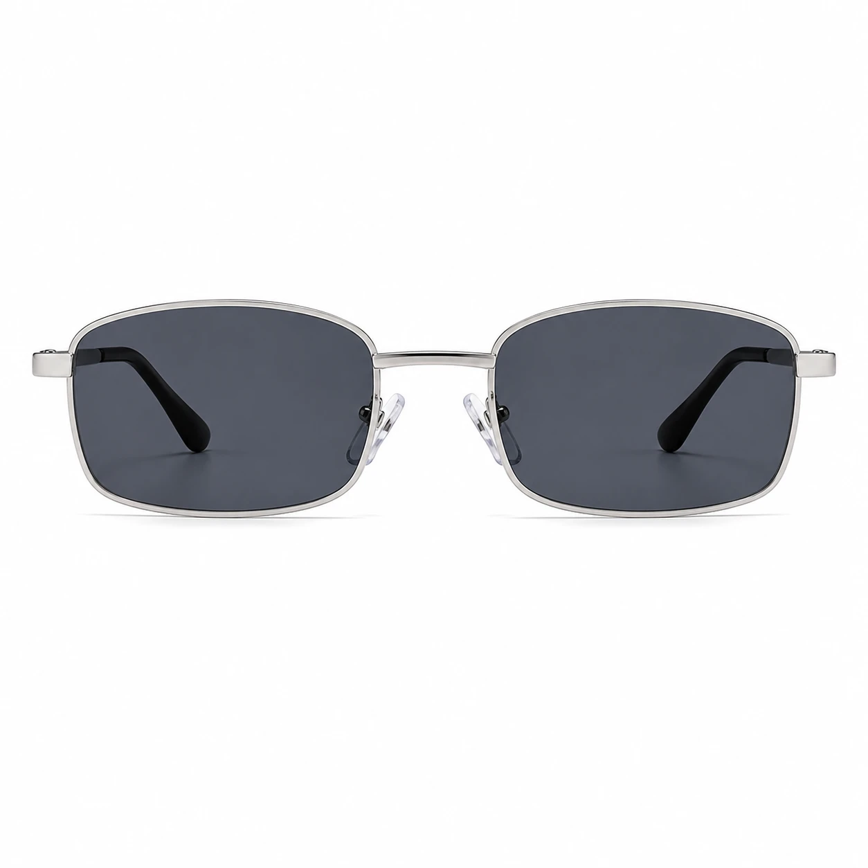 Retro Silver Frame Rectangle Sunglasses