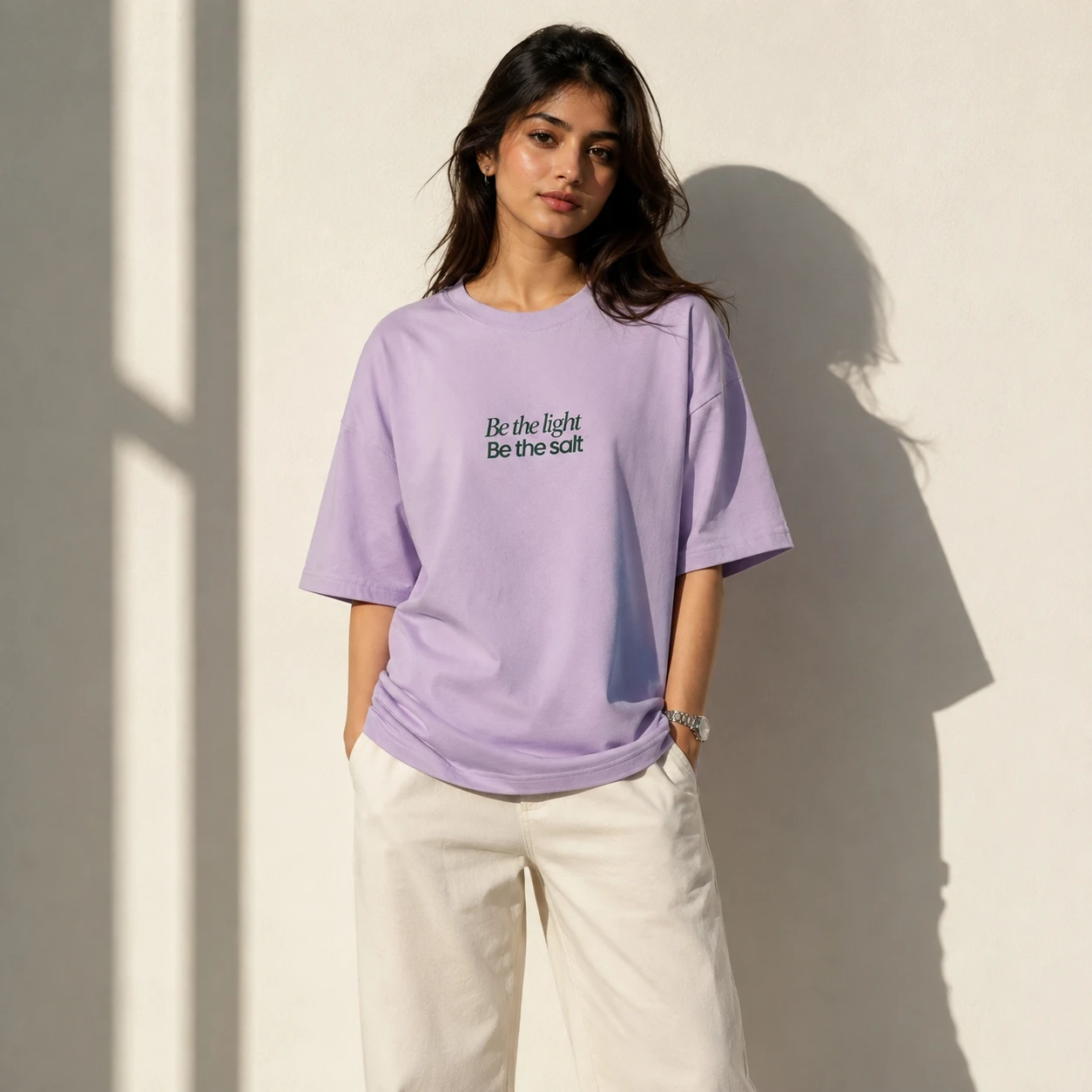 Drop Shoulder T-Shirt (Light Salt)