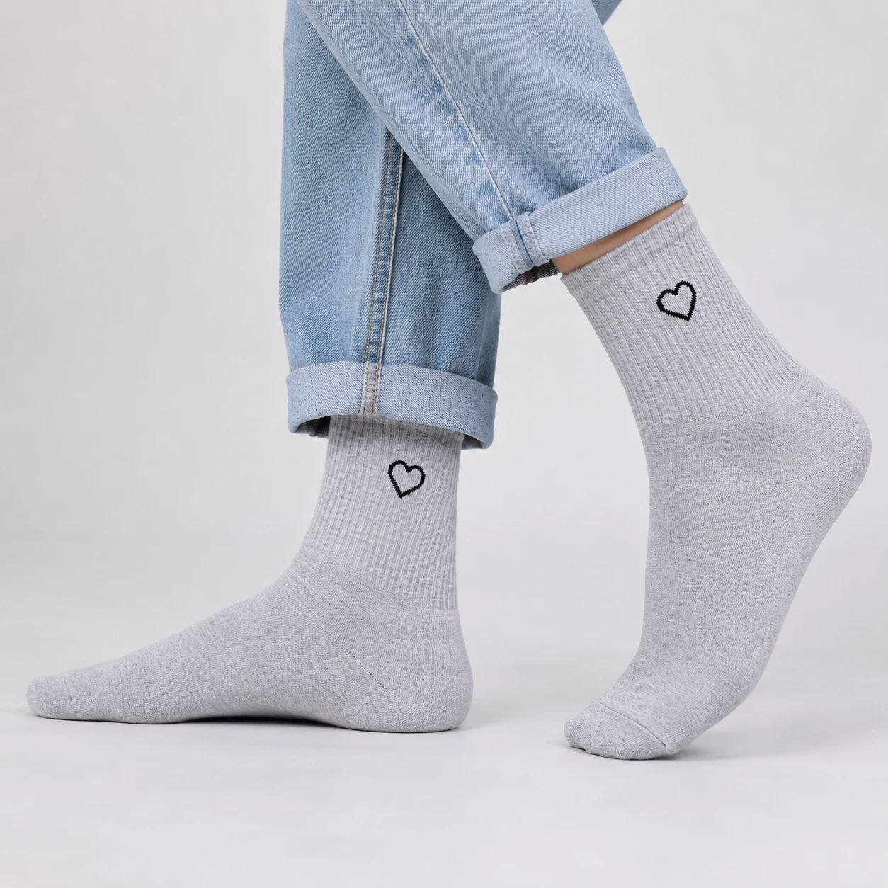 Heart Crew Socks – Melange