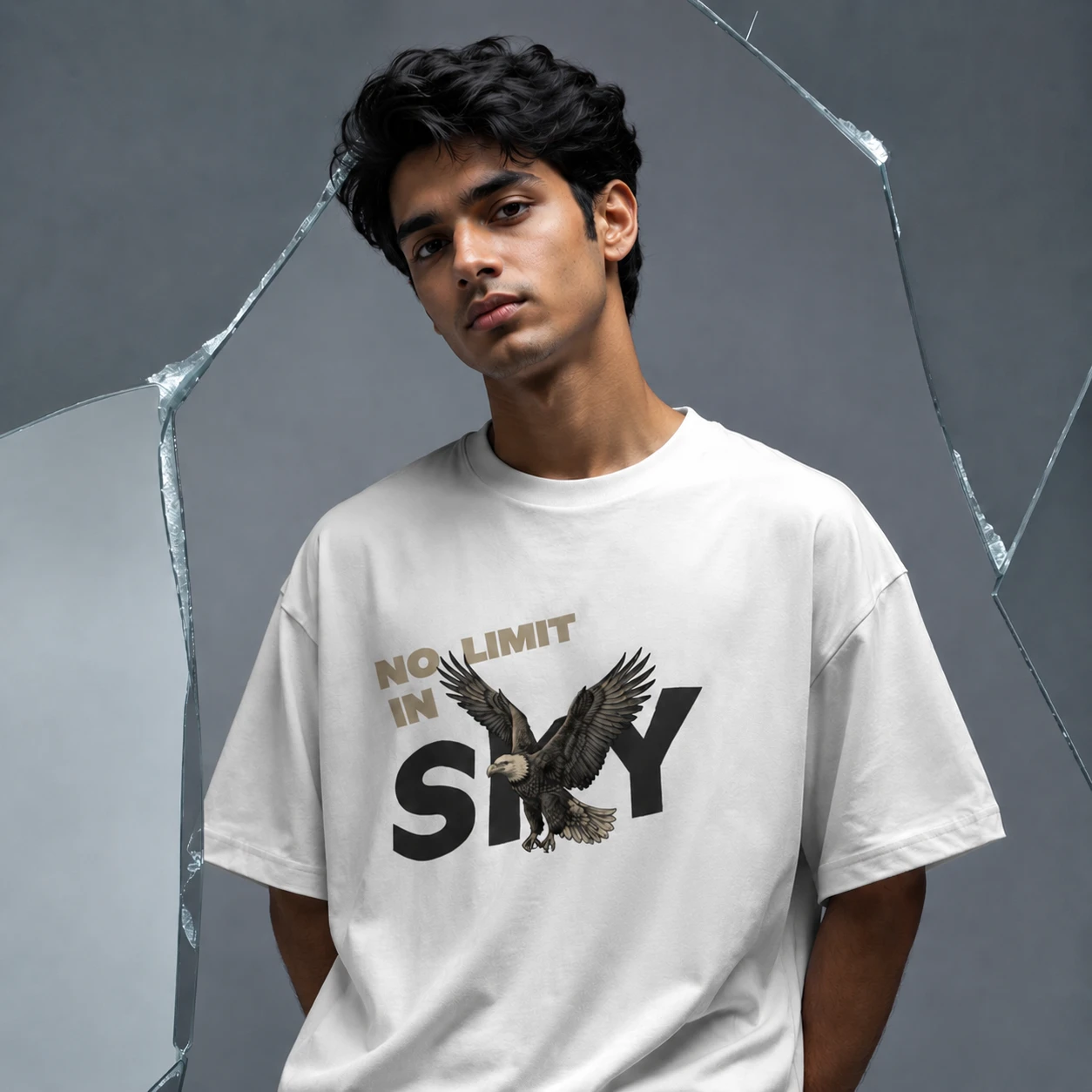 Drop Shoulder T-Shirt (No Limit in Sky)