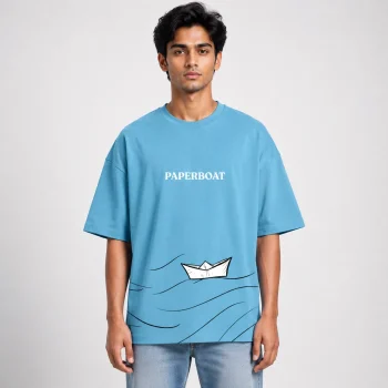 Premium Drop Shoulder T-Shirt (Paperboat)