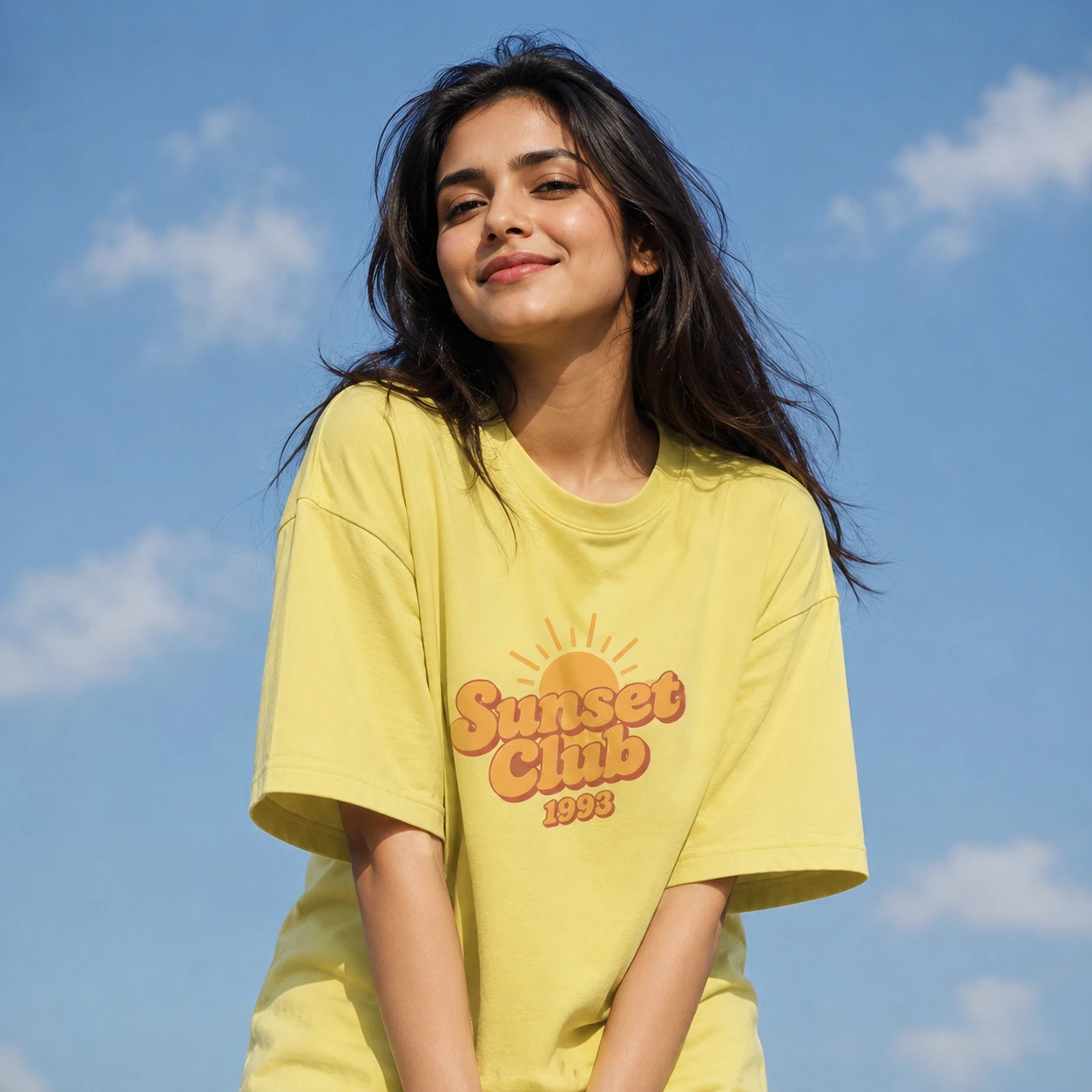 Drop Shoulder T-Shirt (Sunset Club)