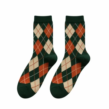 Classic Argyle Mid-Calf Socks - Bottle Green