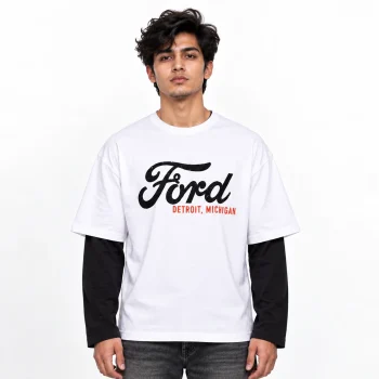 Layered Drop Shoulder T-Shirt - Ford