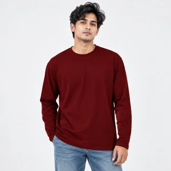 Solid Full Sleeve T-Shirt – Maroon