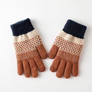 Fleece-Lined Winter Gloves - Brick Red