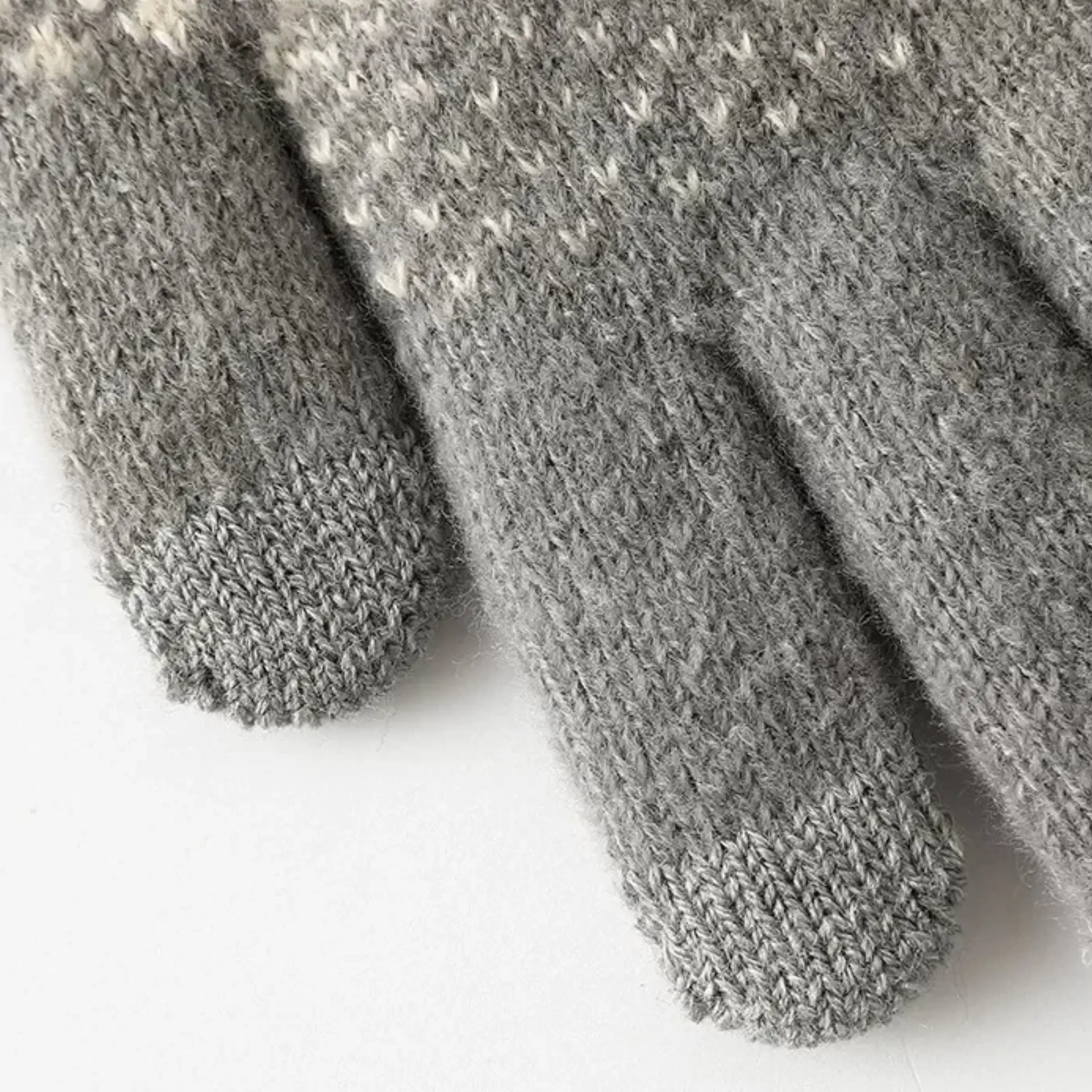 Fleece-Lined Winter Gloves - Gray