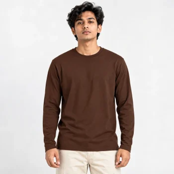 Solid Full Sleeve T-Shirt – Deep Brown