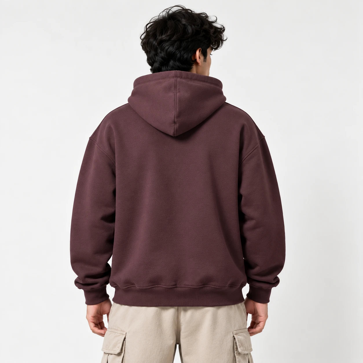 Solid Premium Drop Shoulder Hoodie (Dusty Plum)