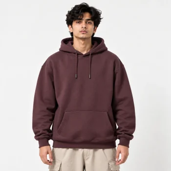 Solid Premium Drop Shoulder Hoodie (Dusty Plum)