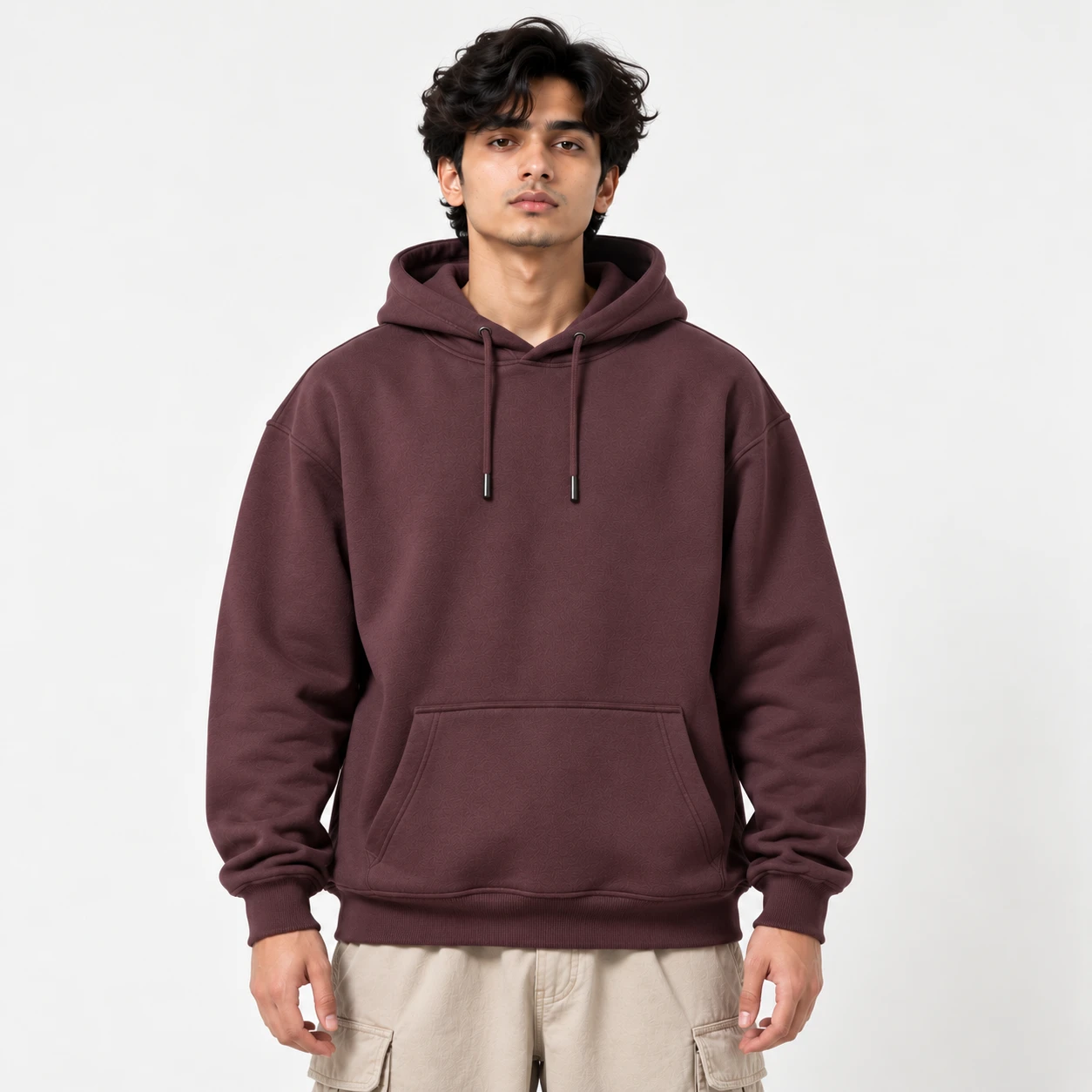 Solid Premium Drop Shoulder Hoodie (Dusty Plum)