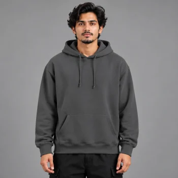 Solid Premium Drop Shoulder Hoodie (Gray)