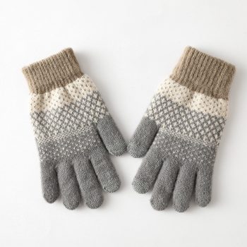 Fleece-Lined Winter Gloves - Gray