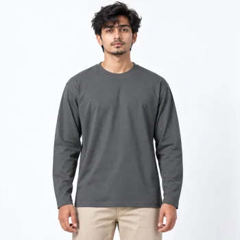 Solid Full Sleeve T-Shirt – Gray