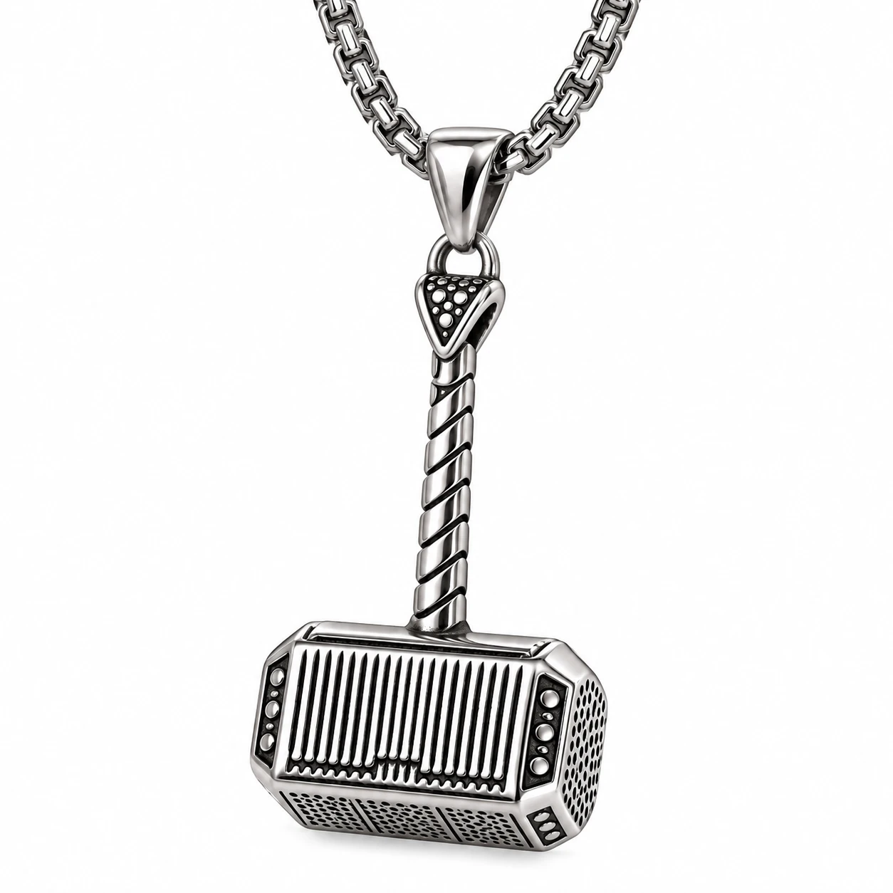 Thor's Hammer Stainless Steel Pendant Chain