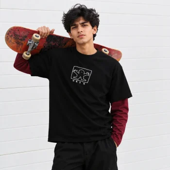 Layered Drop Shoulder T-Shirt - Hesh