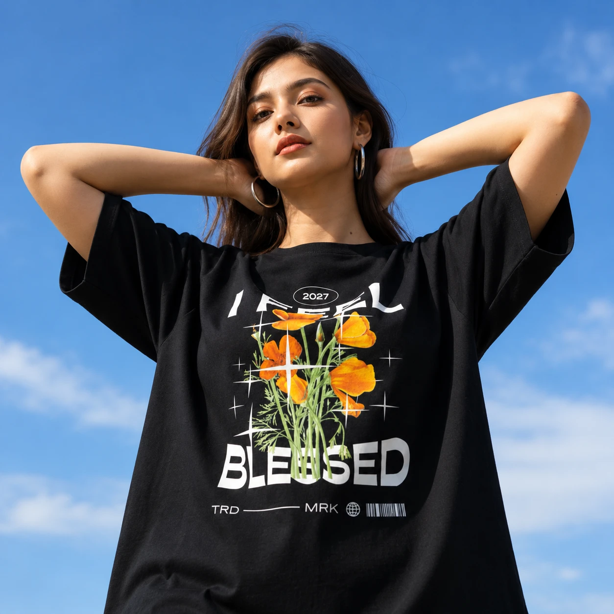Drop Shoulder T-Shirt (I Feel Blessed)
