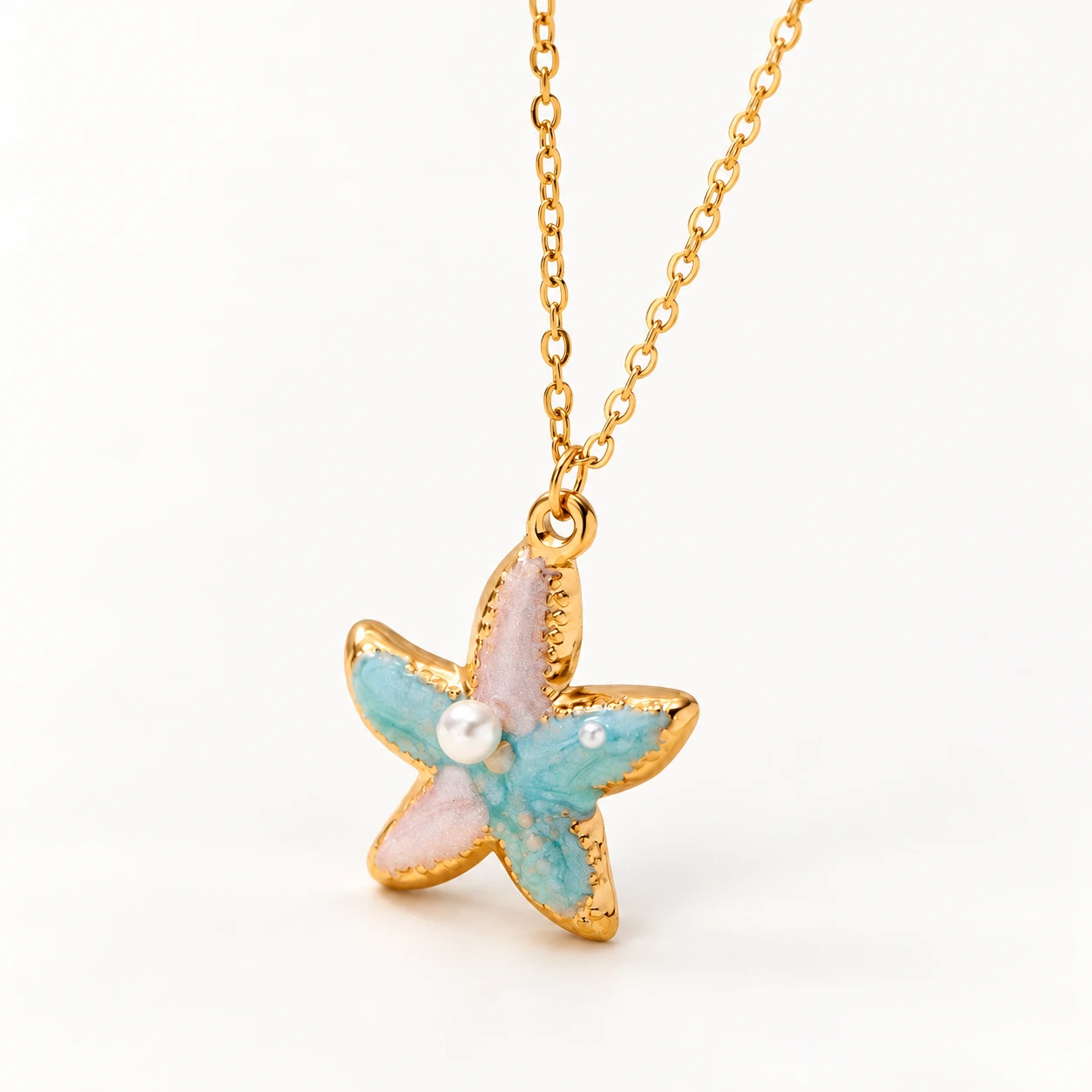 Ocean Starfish Stainless Steel Pendant Necklace