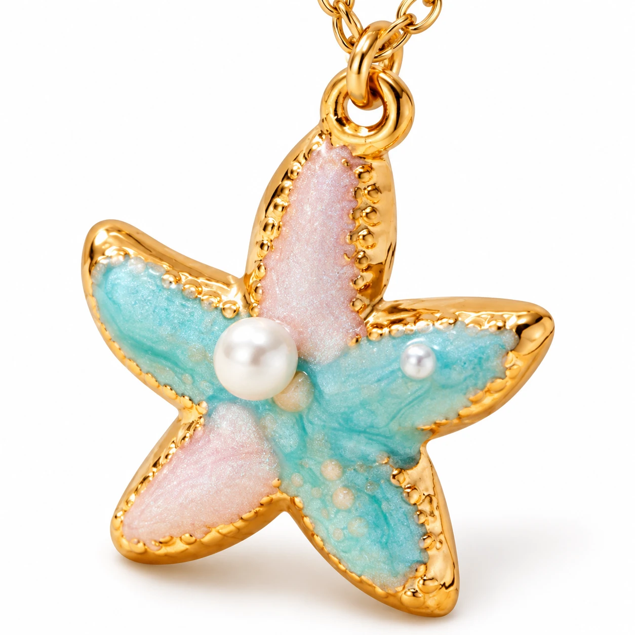 Ocean Starfish Stainless Steel Pendant Necklace