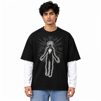 Layered Drop Shoulder T-Shirt - Inner Light
