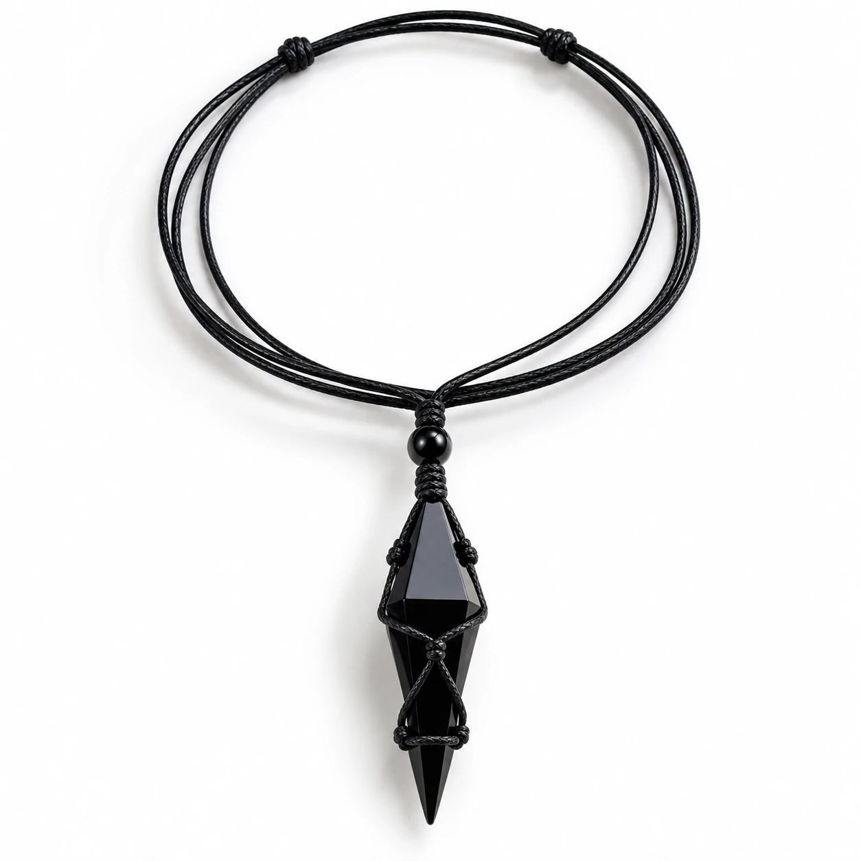 Natural Black Obsidian Crystal Pendant