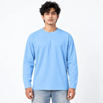 Solid Full Sleeve T-Shirt – Sky Blue