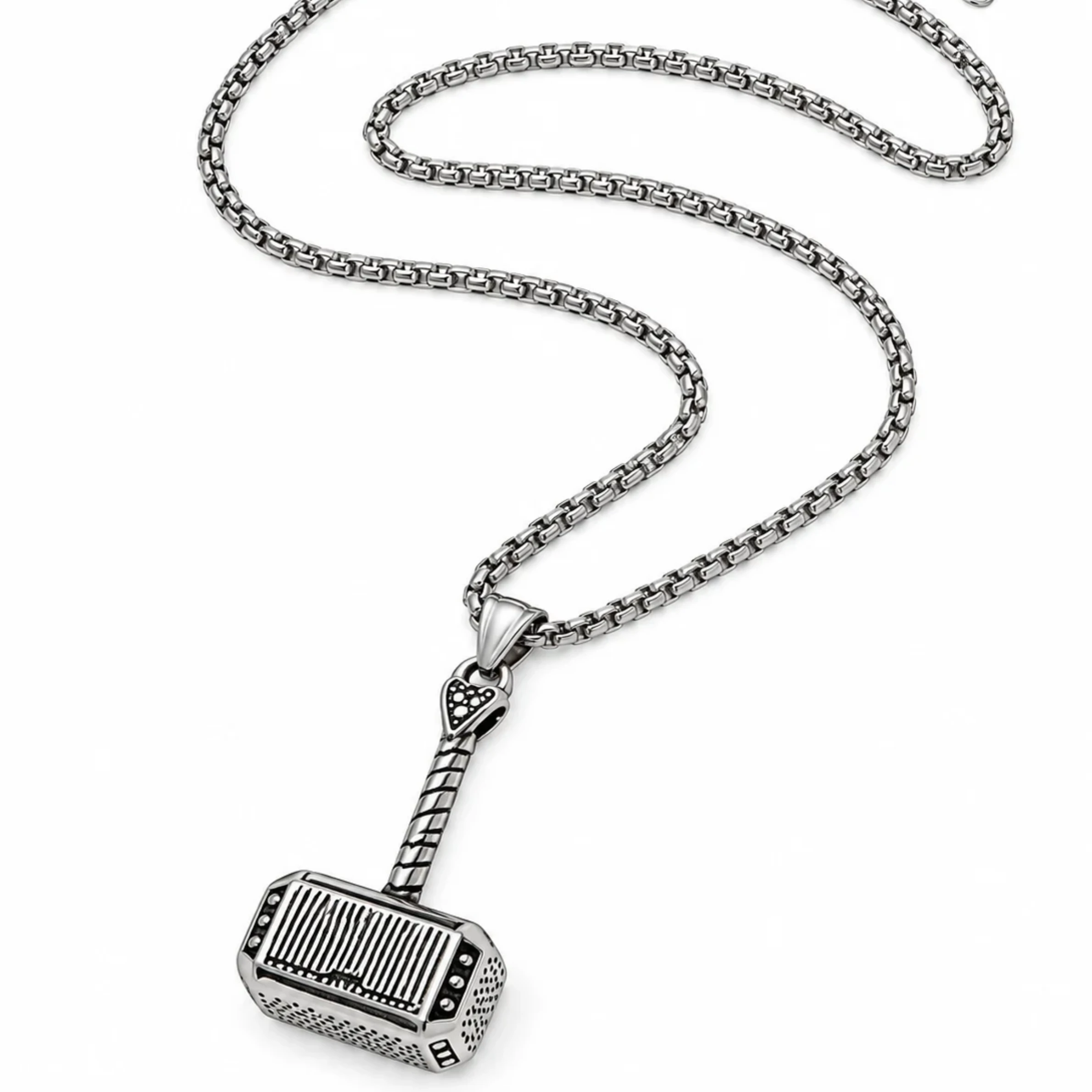 Thor's Hammer Stainless Steel Pendant Chain
