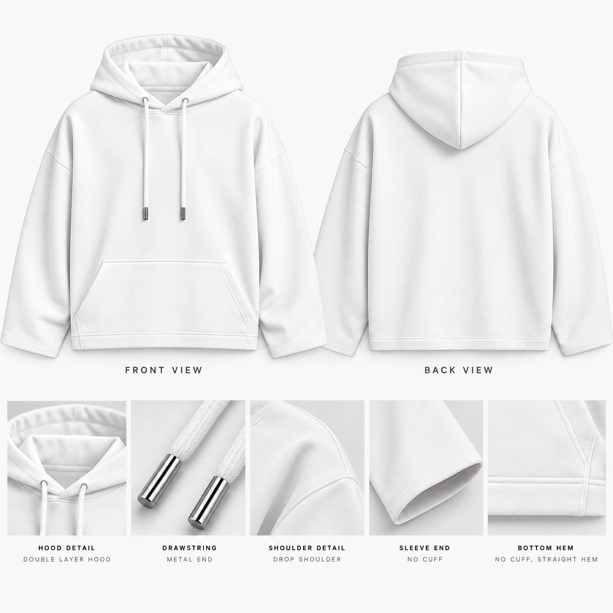 AAZ RARE Boxy Hoodie – White