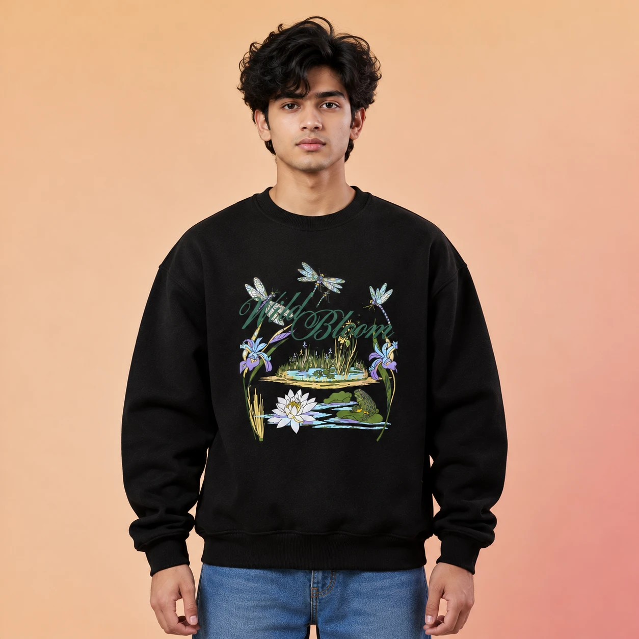 Premium Solid Oversized Sweatshirt (Wild Bloom)